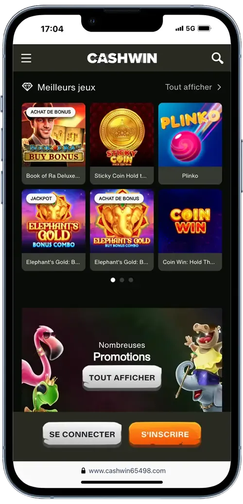 cashwin casino mobile app